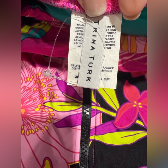 New! Trina Turk Solar Floral Long Sleeve Zip Up One‎ Piece Paddle Suit XS $182 - Picture 10 of 11